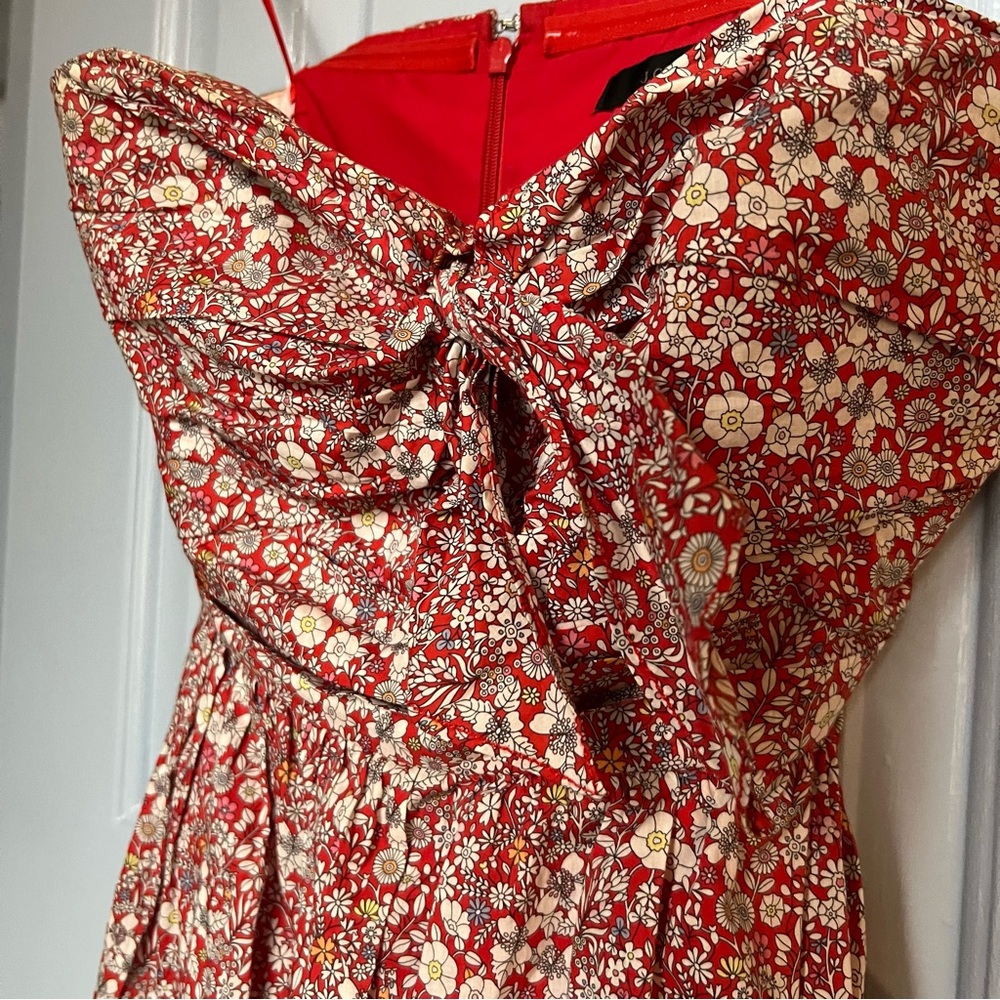 J.Crew Liberty June’s Meadow Floral Tie Front Strapless Dress, Size 6 - Picture 11 of 16
